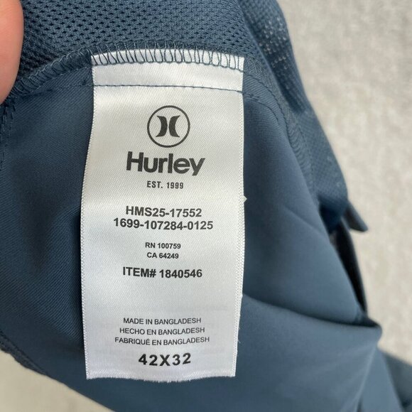 NWOT Hurley Men's 42x32 Blue Performance Tech Pants Cargo - Picture 4 of 8